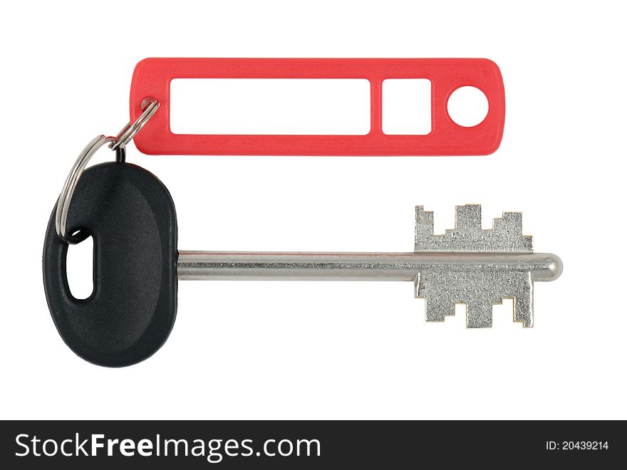 Blank tag and key isolated on white background