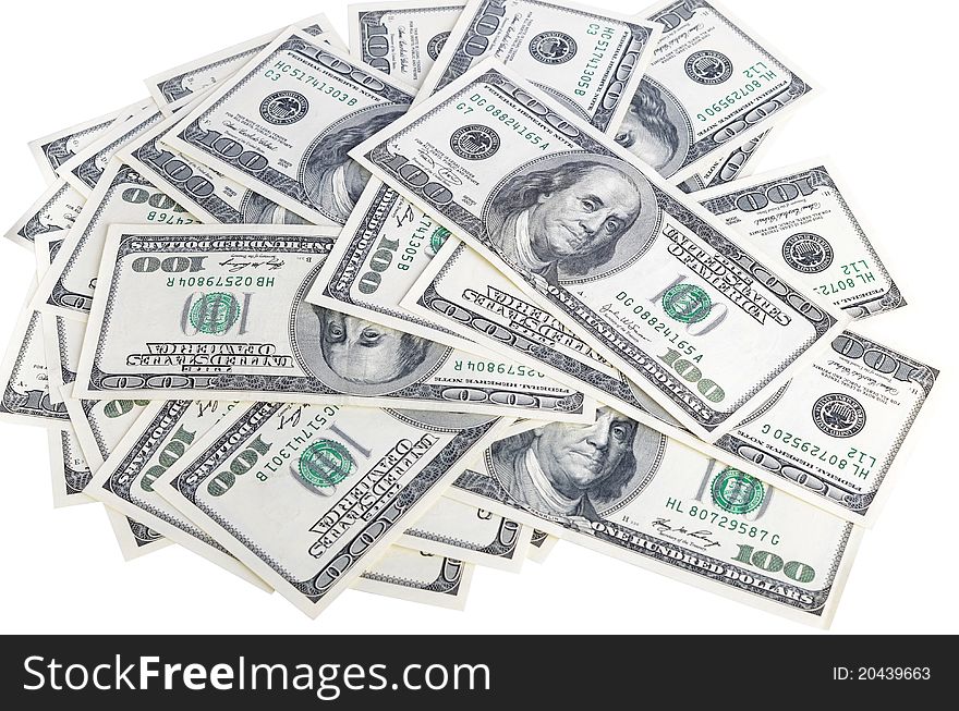 Heap of dollars, money background