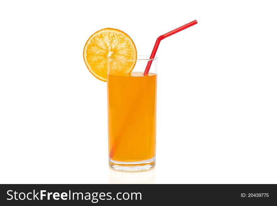 Orange juice with slices of orange. Orange juice with slices of orange