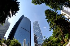 Fisheye View Of Financial District In Hong Kong Royalty Free Stock Photos Fisheye View Of Financial District In Hong Kong Royalty Free Stock Photos