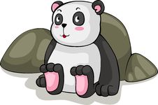 Vector Panda Sit Illustration Royalty Free Stock Image