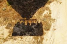 Hot Air Balloon Shadow Or Dry Arid Earth Stock Photography