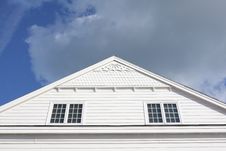 Front View Of House And Cloudy Sky Stock Photography
