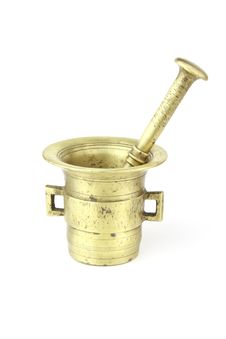 Mortar And Pestle On White Royalty Free Stock Photo