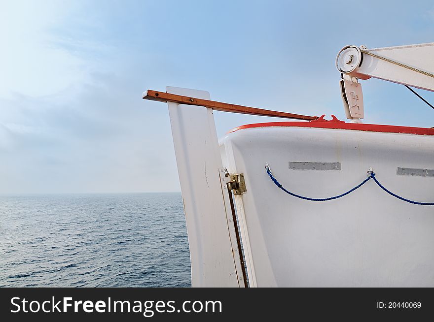 Rescue boat ferry on the run