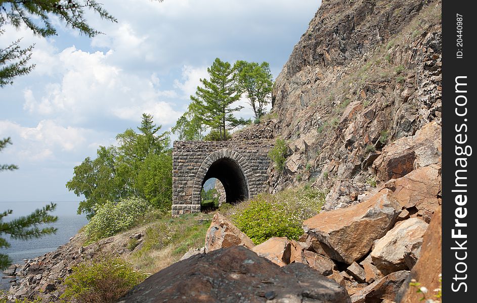 Old railroad tunnel near Lake Baikal