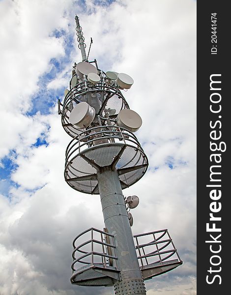 Telecommunications tower with various antennas