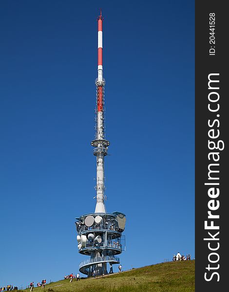 Telecommunications tower on the top of mount Rigi, Switzerland