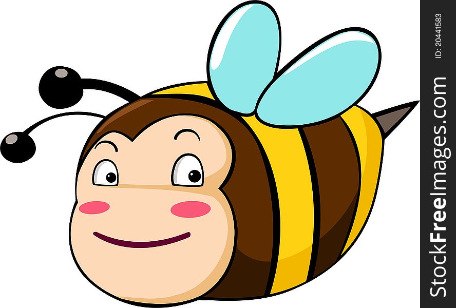 Illustration cartoon of a bee vector file. Illustration cartoon of a bee vector file