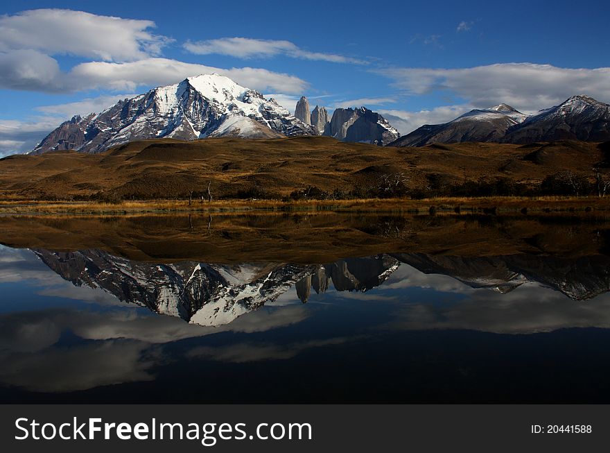 Landscape photography can be paradox: The greater the panorama, the greater the risk to end up with a postcard photo. Not that postcards aren't nice, but a photographer would want to advance beyond the standard view. Such reflections are a good way to add some edge to the photo. (Torres del Paine, Chile). Landscape photography can be paradox: The greater the panorama, the greater the risk to end up with a postcard photo. Not that postcards aren't nice, but a photographer would want to advance beyond the standard view. Such reflections are a good way to add some edge to the photo. (Torres del Paine, Chile)