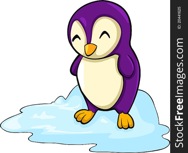 Illustration cartoon penguin and snow vector file. Illustration cartoon penguin and snow vector file