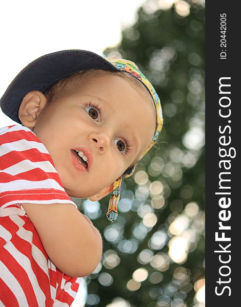 This photograph depicts a little boy on a walk. This photograph depicts a little boy on a walk.