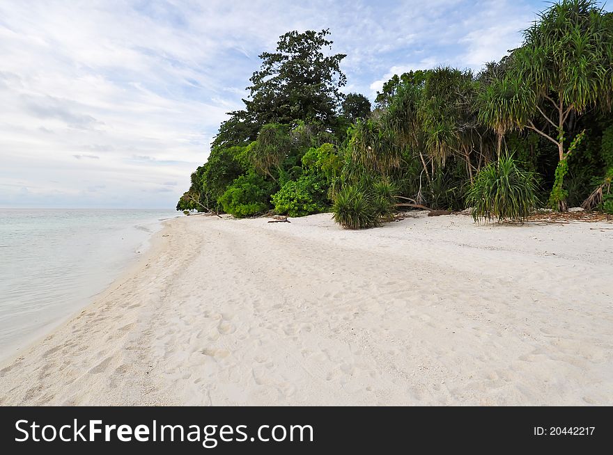 Exotic island beach near Borneo.