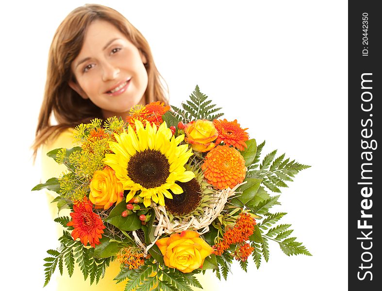 Flowers for you from beautiful woman