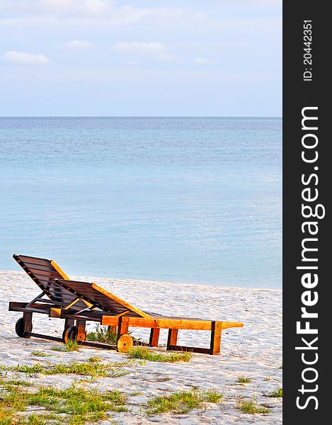 A deserted beach on the tropical island near Borneo.