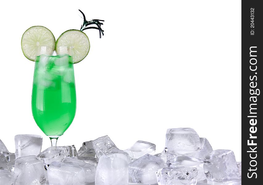Ice cocktail, isolated on white background. Ice cocktail, isolated on white background