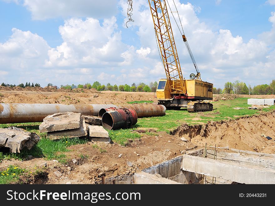 The goliath crane on a building site