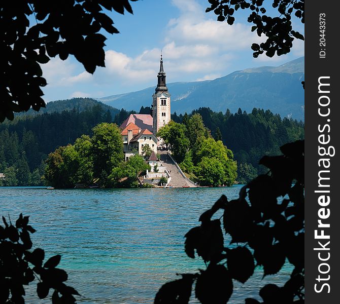 View of St. Mary´s Church of the Assumptionon in Bled. View of St. Mary´s Church of the Assumptionon in Bled