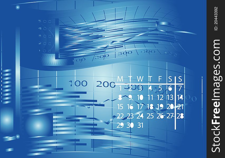 Decorative background with graphic and calendar