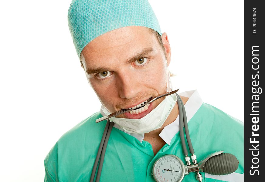 Crazy Doctor With Scalpel Free Stock Images And Photos 20443574