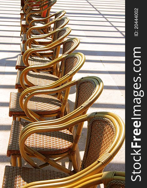 Image of wicker chairs in hotel on south