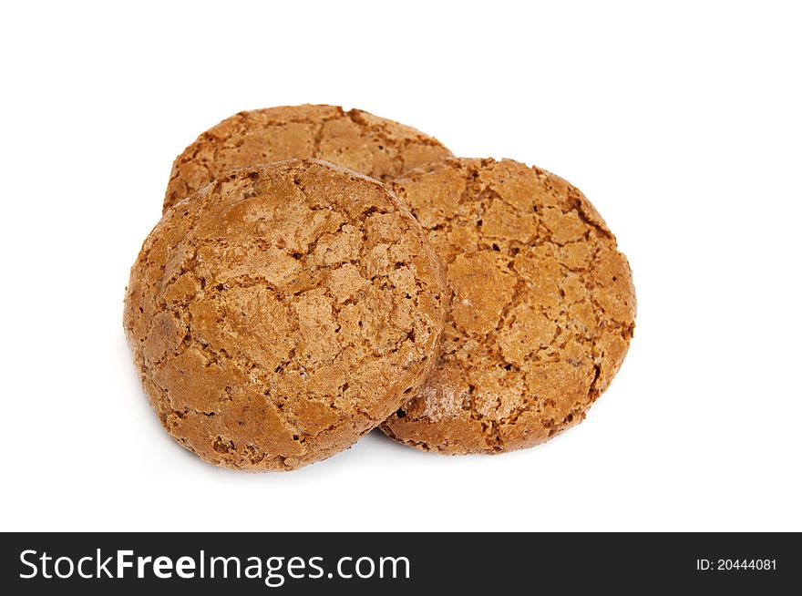 Ohomemade fresh oats cookies isolated on  light