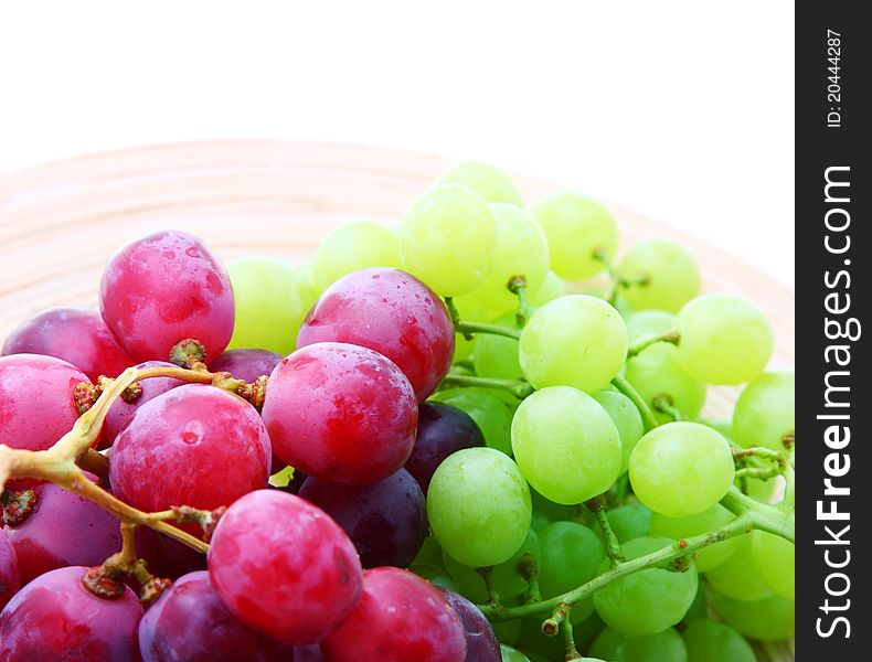 Image of red and green grapes closeup