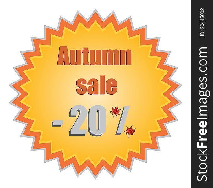 Star for autumn discount pricessale. Vector illustration.