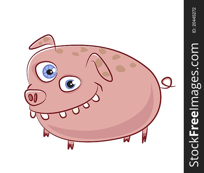 Really funny and crazy caricature pig character. Really funny and crazy caricature pig character