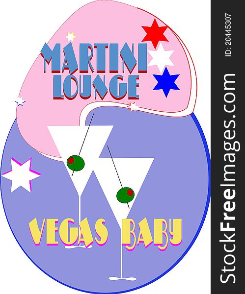 Retro concept of Vegas martini lounge with glasses and olives. Retro concept of Vegas martini lounge with glasses and olives