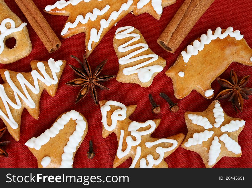 Christmas background - gingerbread and spice