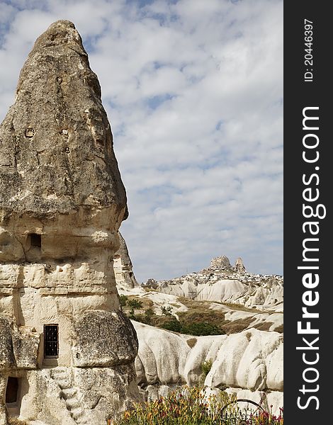 Fairy chimney house Uchisar backdrop