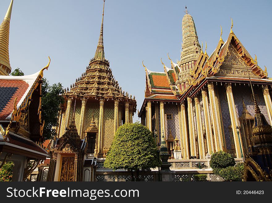 Wat Phra Kaew : The royal temple of Bangkok , Thailand.