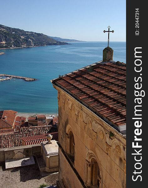 Mediterranean sea from a cimetery. Mediterranean sea from a cimetery