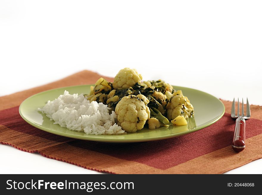 Traditional vegetarian Indian dish - Saag Aloo. Traditional vegetarian Indian dish - Saag Aloo