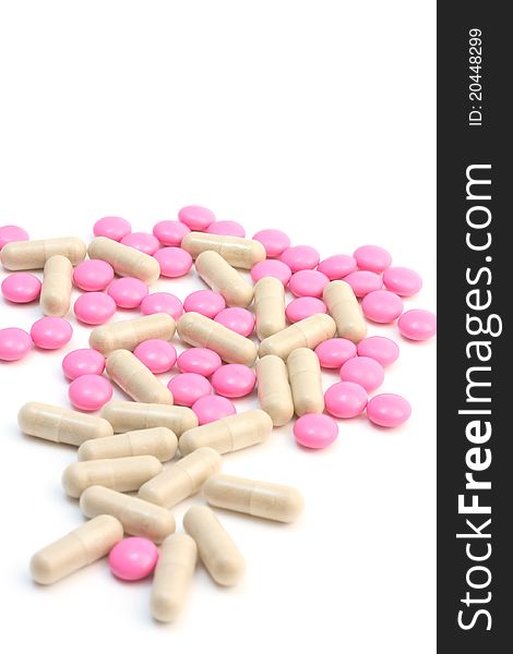 Colorful medicine pills and capsules