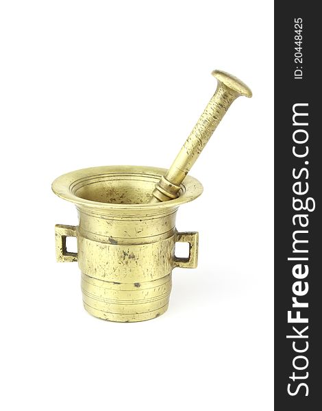 Mortar and Pestle on white background