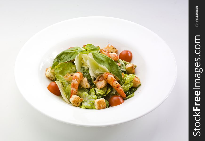 Fresh appetizer salad with shrimp. Fresh appetizer salad with shrimp