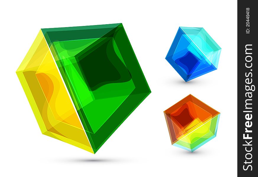 Vector Glass Cube Background