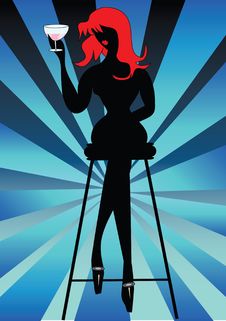 Sexy Woman Sits On High Bar Chair Royalty Free Stock Image Sexy Woman Sits On High Bar Chair Royalty Free Stock Image