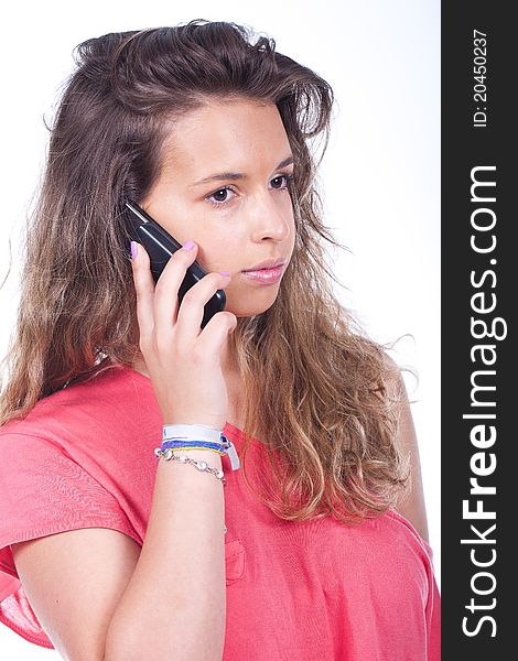 Young and beautiful woman talking on the phone