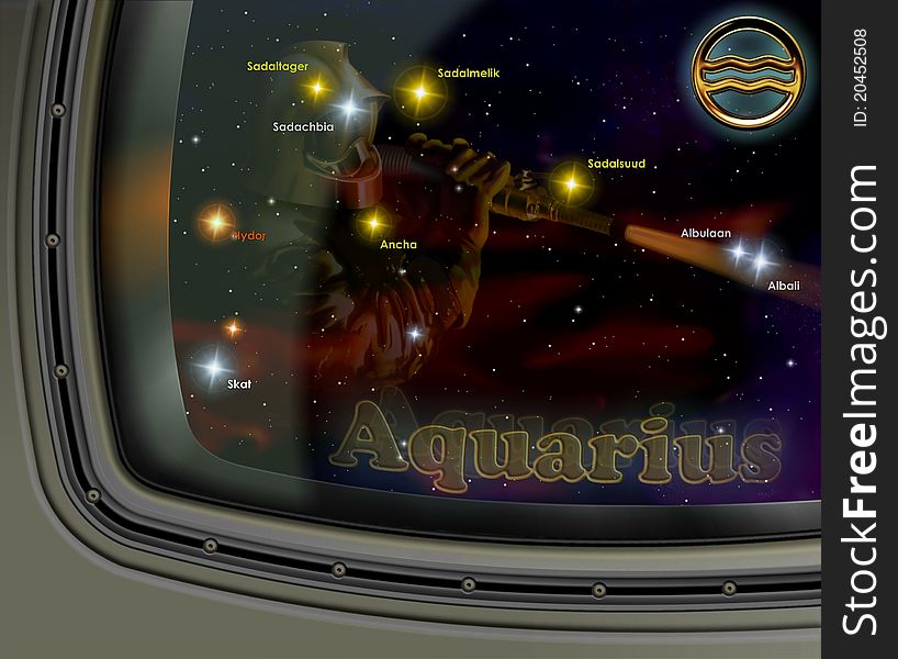 Desktop wallpaper zodiacal constellation Aquarius