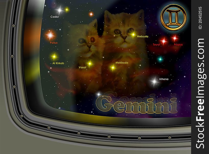 Desktop wallpaper zodiacal constellation Gemini