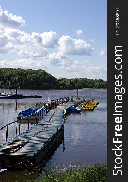 Landing stage in hot summer day