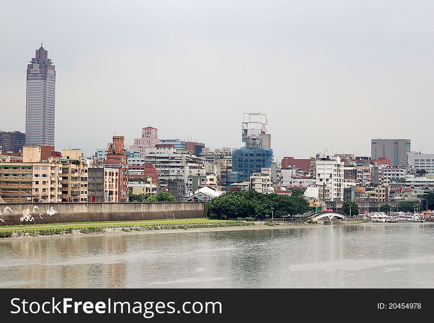 The view of Tamsui River, Taipei City