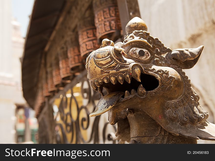 Dragon in Buddhists Temple in Khatmandu