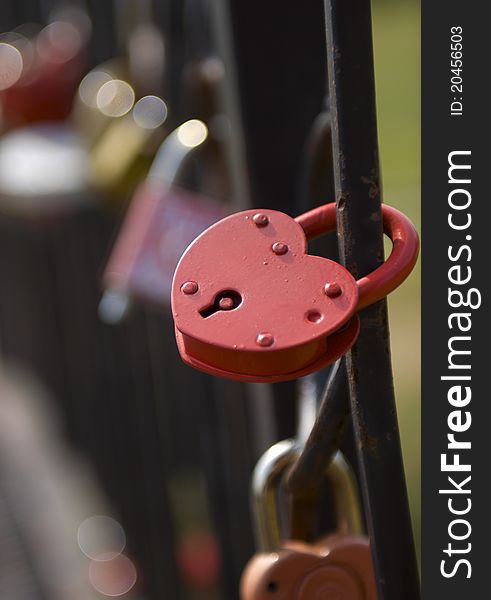 Locks of love on the bridge. Locks of love on the bridge