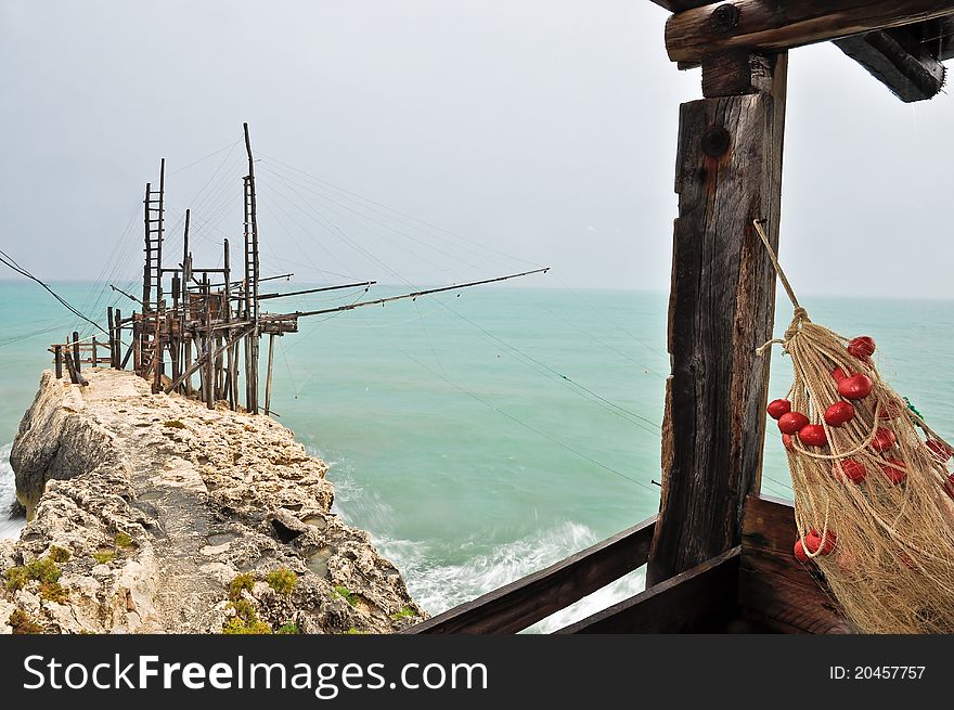 Trabucco, typical italian fishing machine