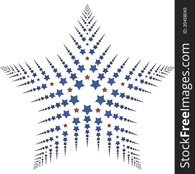 Patriotic Stars red and blue over white background