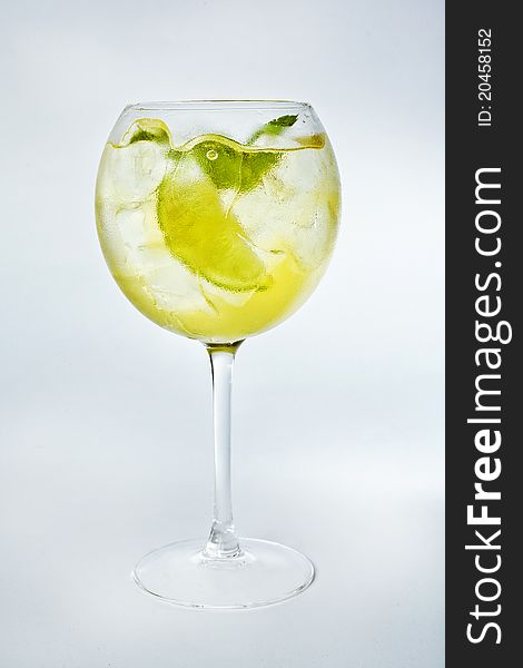 Fresh refreshing cocktail with lime and ice. Fresh refreshing cocktail with lime and ice